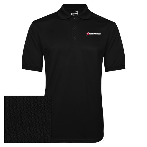 Black Dry Mesh Polo-Gridforce
