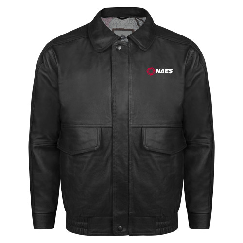 Black Buffed Bomber Jacket-NAES