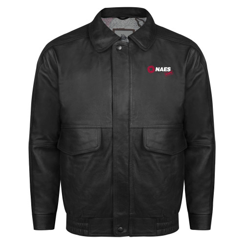 Black Buffed Bomber Jacket-NAES Safe