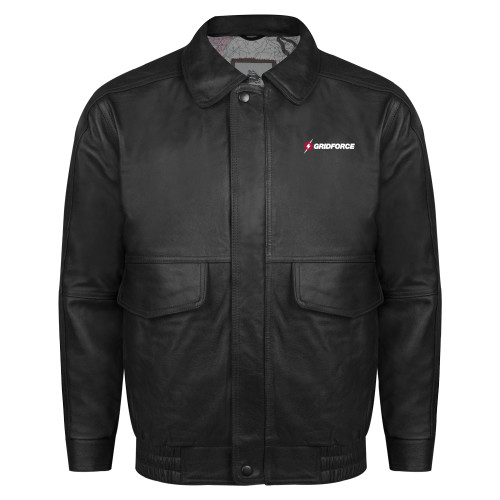 Black Buffed Bomber Jacket-Gridforce