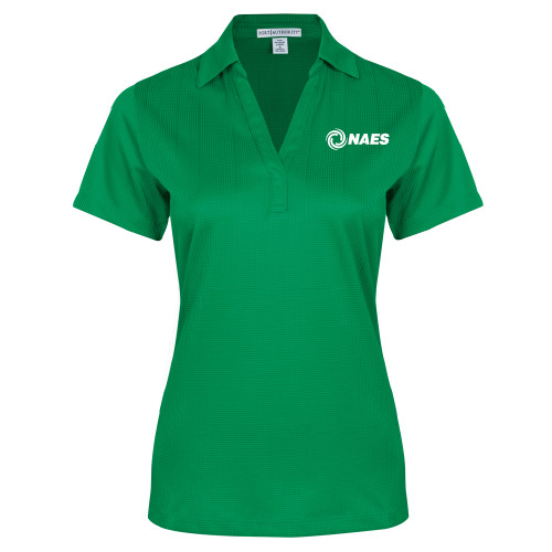 Womens Kelly Green Performance Fine Jacquard Polo-NAES