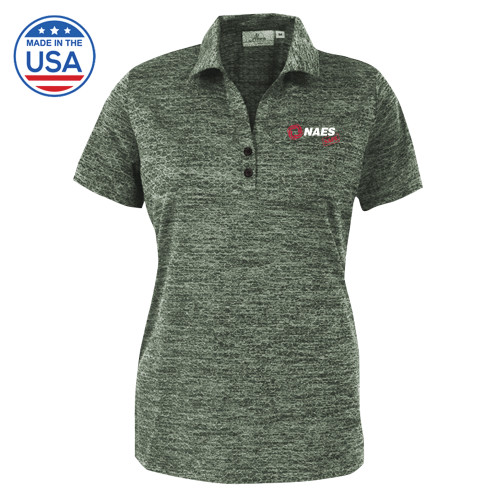 Womens Dark Green Honeycomb Jacquard Polo-NAES Safe