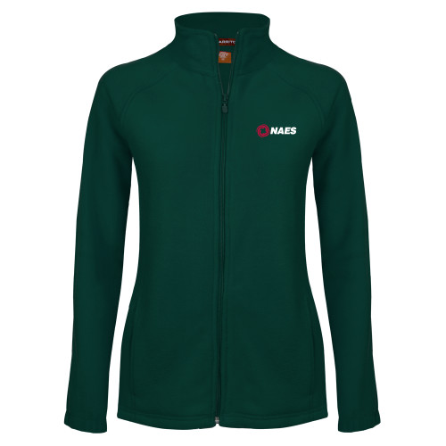 Womens Dark Green Fleece Full Zip Jacket-NAES