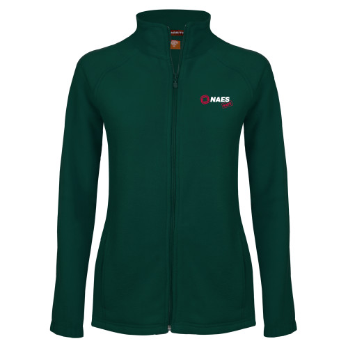 Womens Dark Green Fleece Full Zip Jacket-NAES Safe