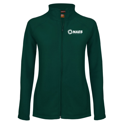Womens Dark Green Fleece Full Zip Jacket-NAES Renewables