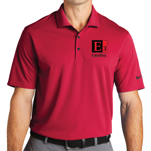 Nike Red Dri Fit Micro Pique 2.0 Polo-E3 Consulting