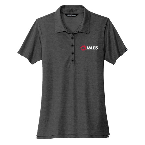 TravisMathew Womens Black Heather Oceanside Polo-NAES