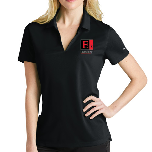 Nike Womens Black Dri Fit Micro Pique Polo-E3 Consulting