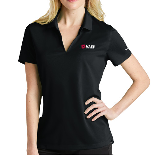 Nike Womens Black Dri Fit Micro Pique Polo-NAES Performance Center