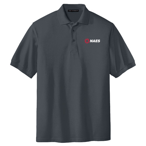 Extended Charcoal Silk Touch Polo-NAES - PLUS