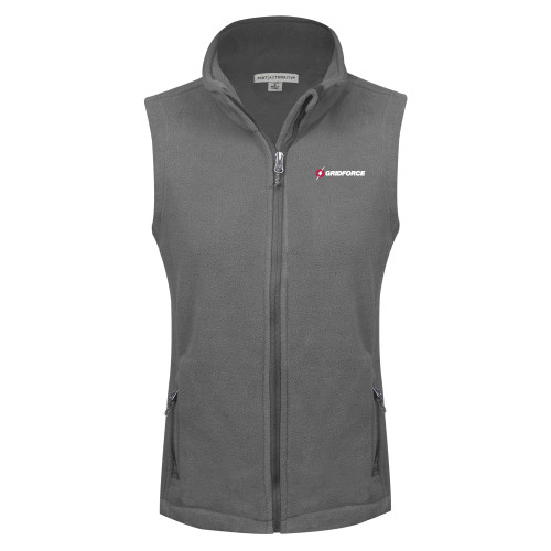 Womens Charcoal Fleece Full Zip Vest-Gridforce