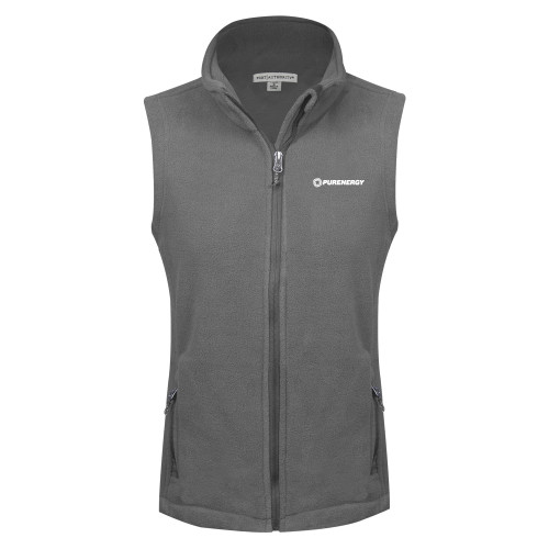 Womens Charcoal Fleece Full Zip Vest-PurEnergy
