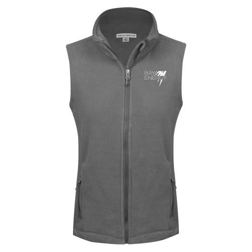 Womens Charcoal Fleece Full Zip Vest-NAES Bay4 Energy