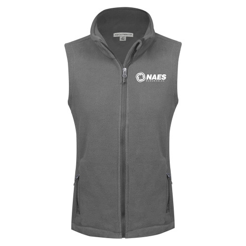 Womens Charcoal Fleece Full Zip Vest-NAES Renewables