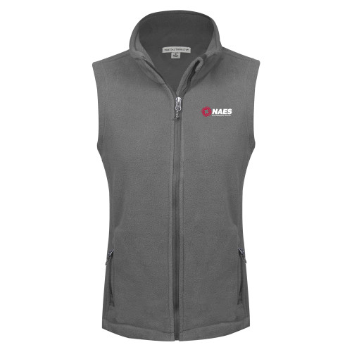 Womens Charcoal Fleece Full Zip Vest-NAES Performance Center