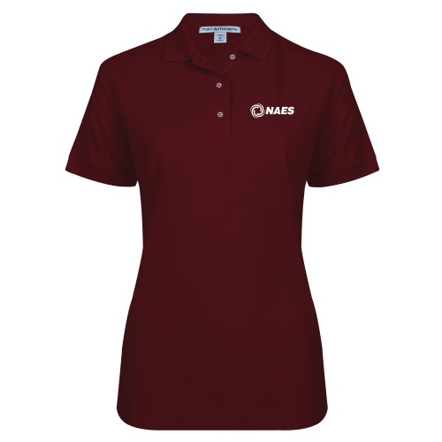 Womens Silk Touch Burgundy Pique Polo-NAES