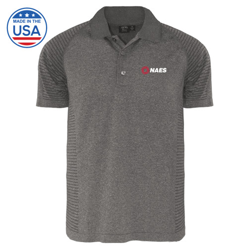 Heather Grey Body Mapping Polo-NAES