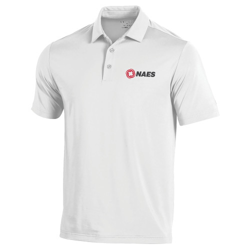 Under Armour White T2 Performance Polo-NAES