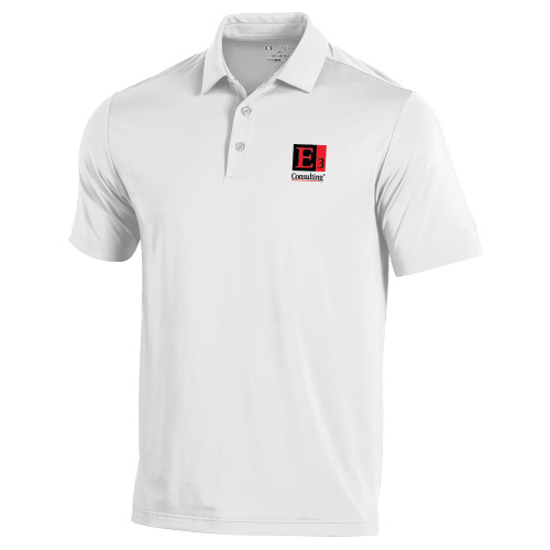Under Armour White T2 Performance Polo-E3 Consulting