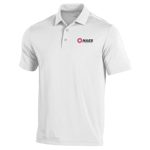 Under Armour White Performance Polo-NAES Performance Center