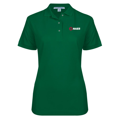 Womens Silk Touch Dark Green Pique Polo-NAES