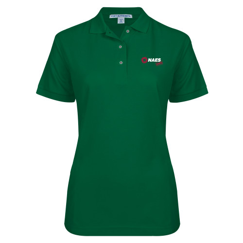 Womens Silk Touch Dark Green Pique Polo-NAES Safe