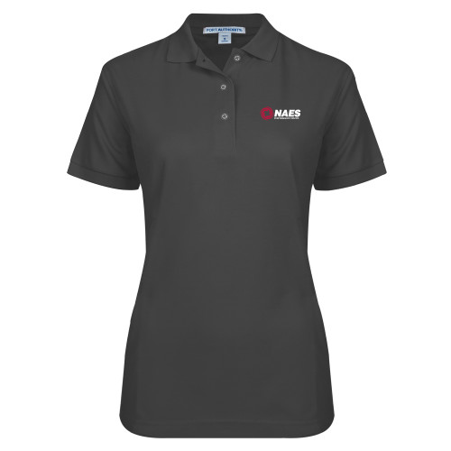 Womens Silk Touch Charcoal Pique Polo-NAES Performance Center