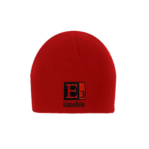 Red Knit Beanie-E3 Consulting