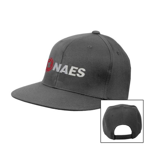 Charcoal Flat Bill Snapback Hat-NAES
