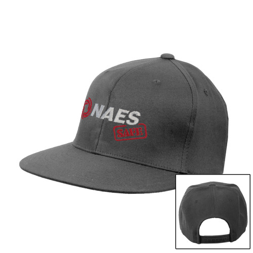 Charcoal Flat Bill Snapback Hat-NAES Safe