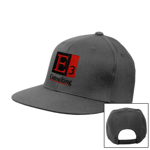 Charcoal Flat Bill Snapback Hat-E3 Consulting