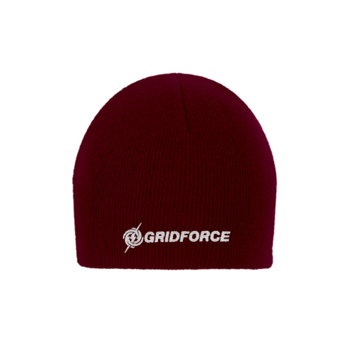 Maroon Knit Beanie-Gridforce