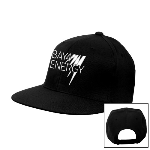 Black Flat Bill Snapback Hat-NAES Bay4 Energy