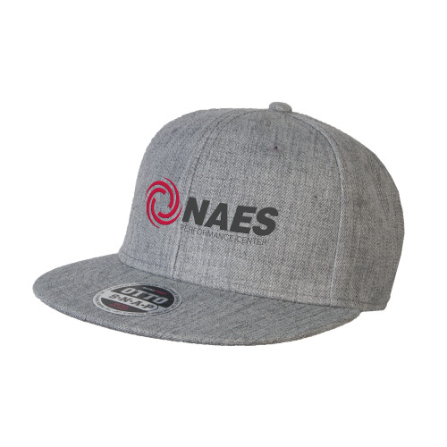 Heather Grey Wool Blend Flat Bill Snapback Hat-NAES Performance Center
