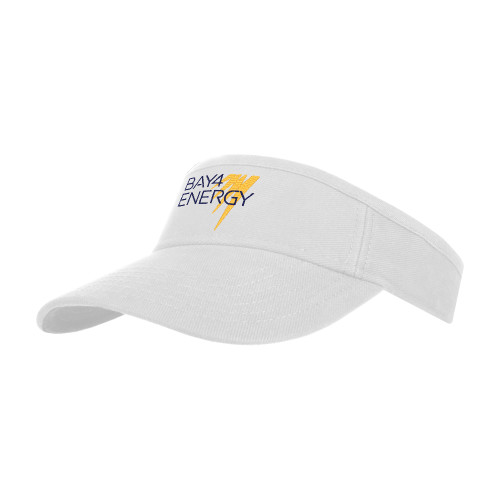 White Brushed Bull Denim Visor-NAES Bay4 Energy
