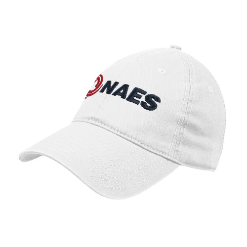 White Unstructured Adjustable Low Profile Hat-NAES