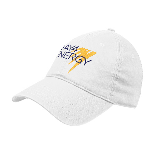 White Unstructured Adjustable Low Profile Hat-NAES Bay4 Energy