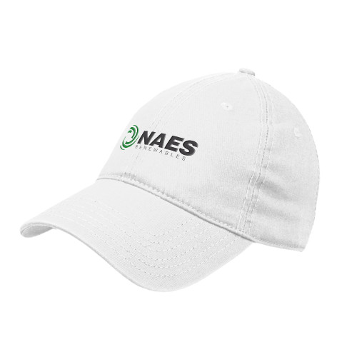 White Unstructured Adjustable Low Profile Hat-NAES Renewables