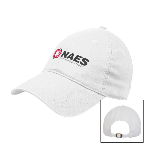 White Unstructured Adjustable Low Profile Hat-NAES Performance Center