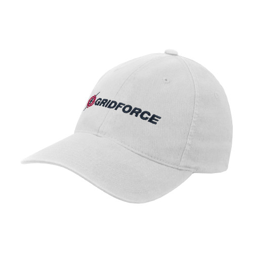 White Flexfit Structured Low Profile Hat-Gridforce