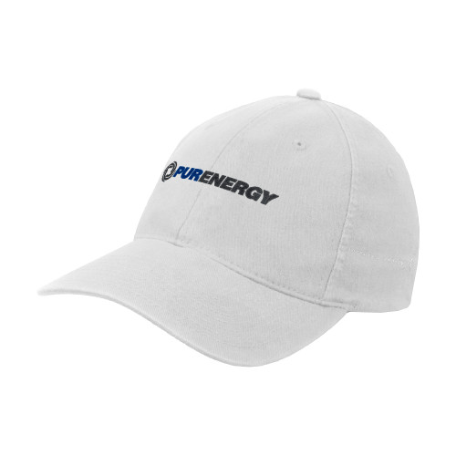White Flexfit Structured Low Profile Hat-PurEnergy
