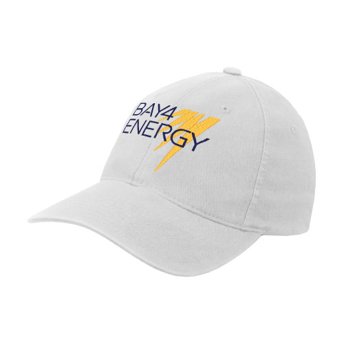 White Flexfit Structured Low Profile Hat-NAES Bay4 Energy