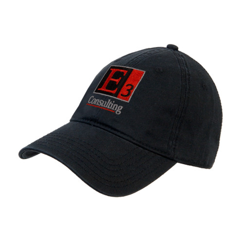 Black Unstructured Adjustable Low Profile Hat-E3 Consulting