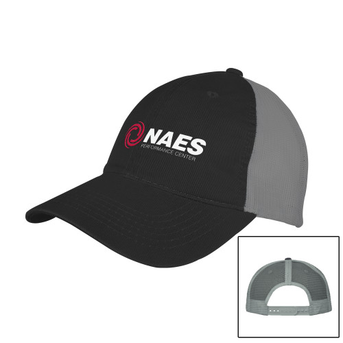 Black/Charcoal Mesh Back Unstructured Low Profile Hat-NAES Performance Center