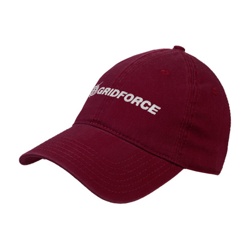 Maroon Unstructured Adjustable Low Profile Hat-Gridforce