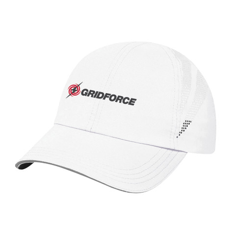 Womens White Performance Cap-Gridforce