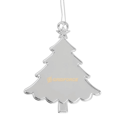 Silver Tree Ornament-Gridforce Engraved