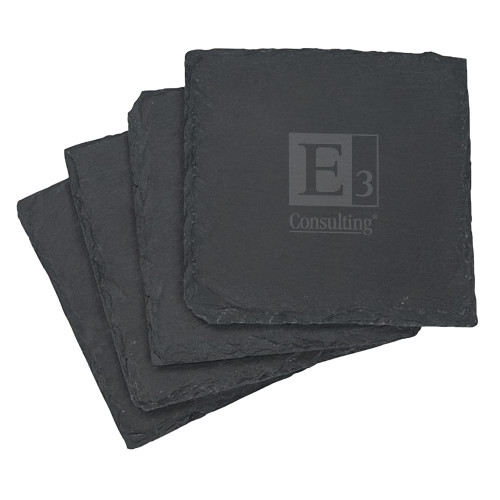 Slate Coaster Set-E3 Consulting  Engraved
