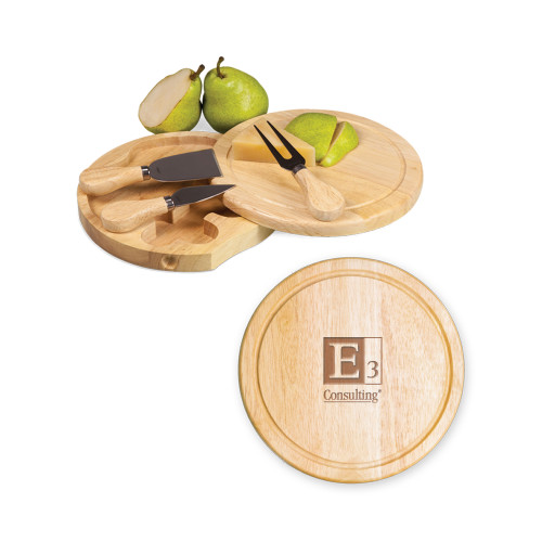 7.5 Inch Brie Circular Cutting Board Set-E3 Consulting  Engraved