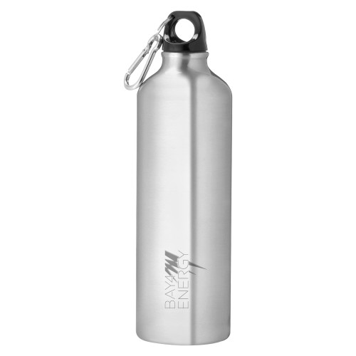 Venture Aluminum Silver Bike Bottle 26oz-NAES Bay4 Energy Engraved